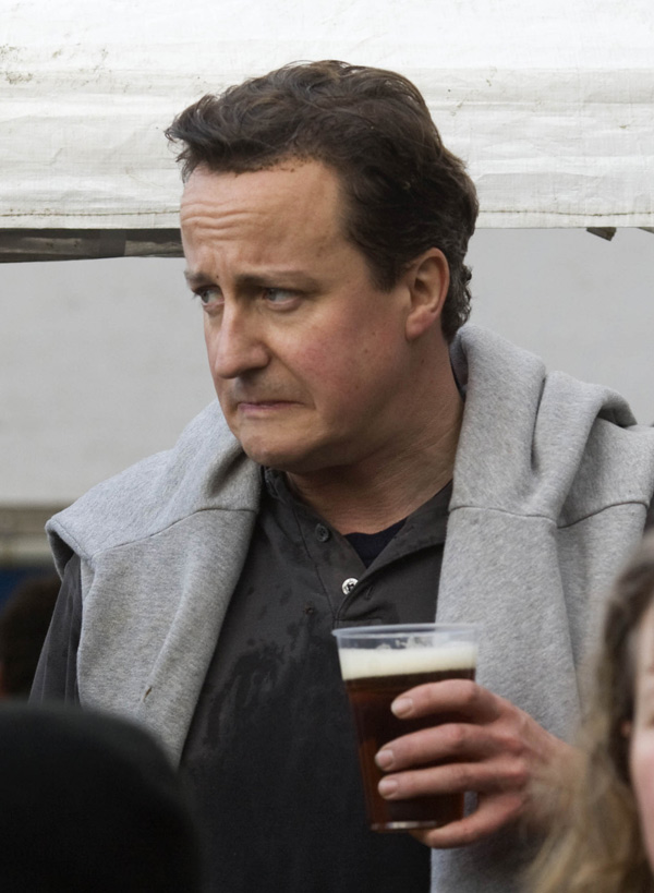 David Cameron and a beer