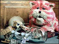 Bagpuss in the shop. 
