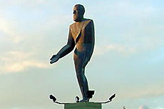 Statue of Lewis Jones. Founder of the colony, Trelew, Patagonia