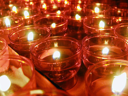 Red votive candles