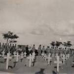 Hudson crashes into petrol dump in the act of taking off on a detachment prior to El Alemein. Photographs of the crash and the burial of the victims. Entering the cemetery.