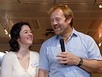 Julie McElroy and Ken Hames at the launch