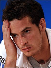Andy Murray at a press conference after his Australia Open defeat 31 January 2010