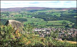 Ilkley as seen from the Cow and Calf Rocks