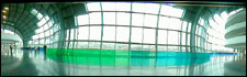 The glass balustrade inside the Sage Gateshead