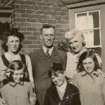 Joan Haynes and family, in Acton, Wrexham, during the war.