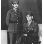Two Irish Captains! Conal O'Donnell (standing) and his brother Dr Godfrey O'Donnell Cairo 1942.The pair had an extraordinary desert meeting after Conal was blown up by an Italian grenade.