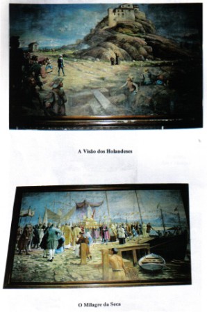 Paintings showing the vision of the Dutchmen and the procession for rain