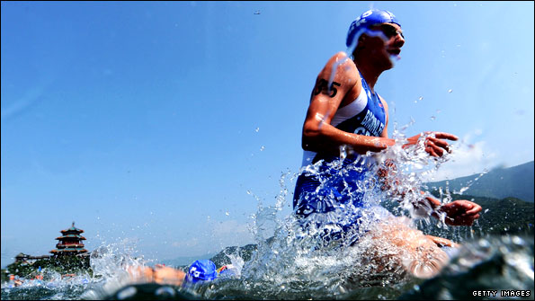 Alistair Brownlee in action at Beijing 2008