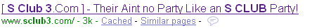 S Club 3 - google typo