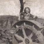 Land Army girl, Mary Johnson (nee Oliver) working at Bamburgh, Northumberland