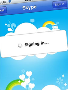 Skype application on iphone