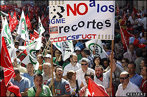 Spanish public sector protest in Madrid against austerity plan, 8 Jun 10