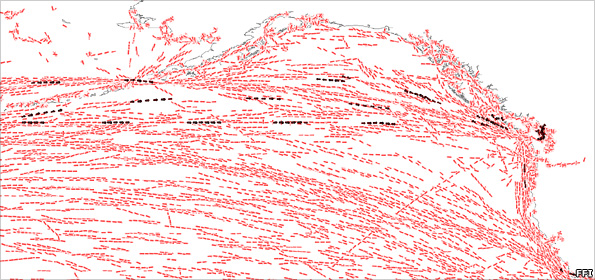 AIS tracks near Alaska