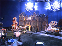 The fairground backdrop 