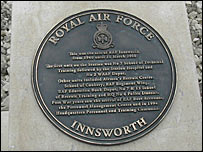 Commemorative plaque at RAF Innsworth