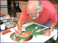 John Coleman busy at work