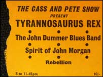 Flyer promoting Tyrannosaurus Rex