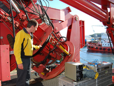 Dr Jon Copley aboard the James Cook