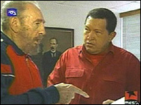Fidel Castro ve Hugo Chavez