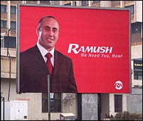 Poster in Kosovo of Ramush Haradinaj