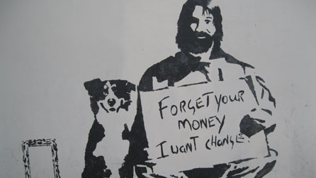 Jesus graffiti on the Beulah United Reformed Church, Rhiwbina in Cardiff