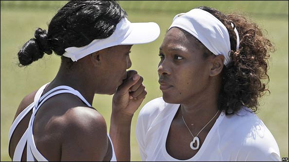 The Williams sisters in doubles action