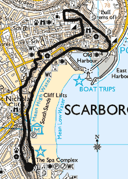 OS Map of Scarborough Walk Through Time 