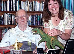 Sir Arthur, Heather Couper, and friend