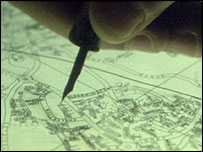 Hand lettering a map (c)Geographers A to Z Company