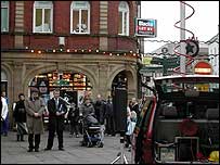 Crowds in York observe the silence