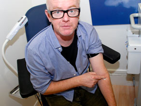 Chris post blood test