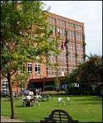 View of the old Victorian factory buildings