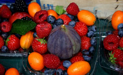 Fruit stall at Borough Market, London. Fruit and vegetables are said to lower risk of stroke.