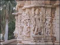 white marble carvings on a temple