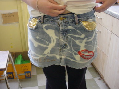 Recycled denim skirt