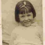 Eileen in her 'Siren Suit' left and inset aged about 4