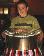 Making the drums.
