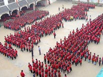 Academy students queing up.