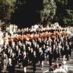 The Shropshire Branch of the Burma Star Association march down The Mall past HM The Queen & HRH Prince Philip on the occassion of the 50th Anniversary of VJ Day 1995