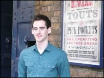 Rob Le Maistre outside the stage door