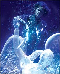 Edward Scissorhands carving an ice sculpture