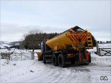 Gritter on the road