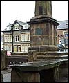 Broughton in Furness - obelisk and fish slabs in Market Square