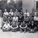 Our working party taken at Zwittau, East Sudetenland 1942. Place of employment is a timber mill.