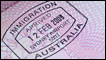 Australian immigration passport stamp