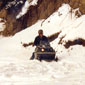 Peter on a skidoo - the only way to travel in the snow
