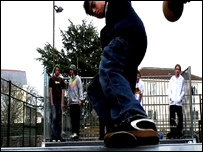 Skateboarder in St Ouen