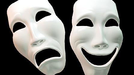 Tragedy and comedy theatre masks