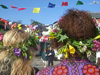Flowers in the hair in Padstow